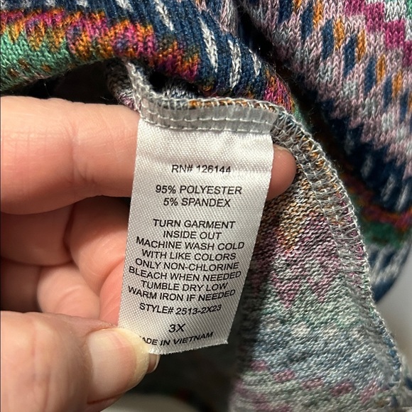 Olivia Blu Chevron Tunic Sweater with 3/4 Sleeves 3X NWT - Picture 4 of 6